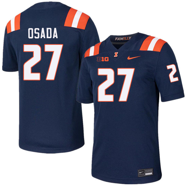 #27 Lucas Osada Illinois Fighting Illini Football Jersey,Uniforms-Navy #27 Lucas Osada Illinois Fighting Illini Football Jersey,Uniforms-Navy